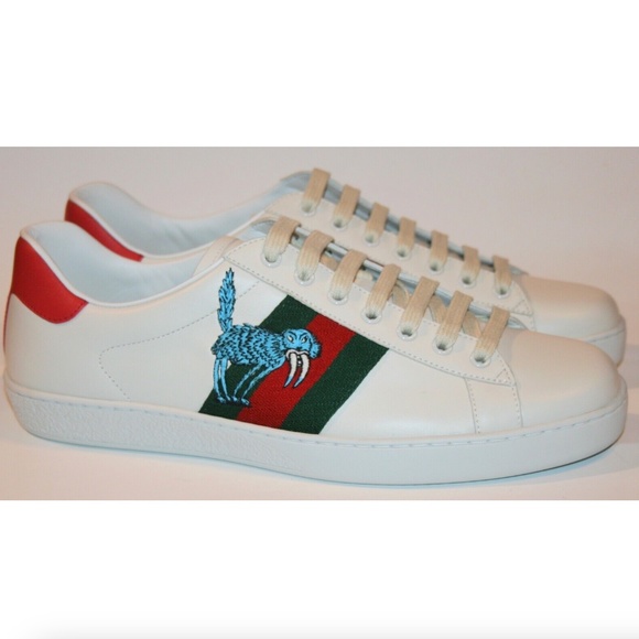 Gucci Men's Freya Hartas Ace Web Sneakers Shoes - Picture 1 of 7